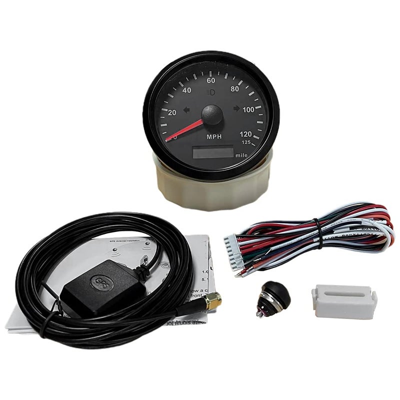 ELING GPS Speedometer Odometer 125MPH Mileage Adjustable Overspeed Alarm for Boat Car Truck Motorcycle 85mm - Image 4